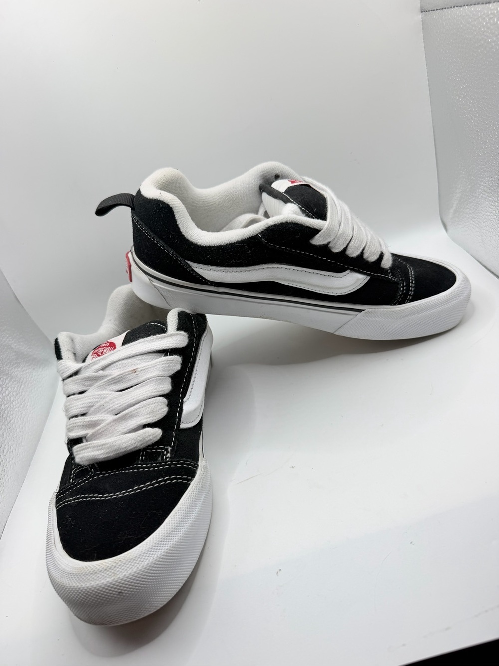 Vans Kids Black and White Low-Top Skate Sneakers